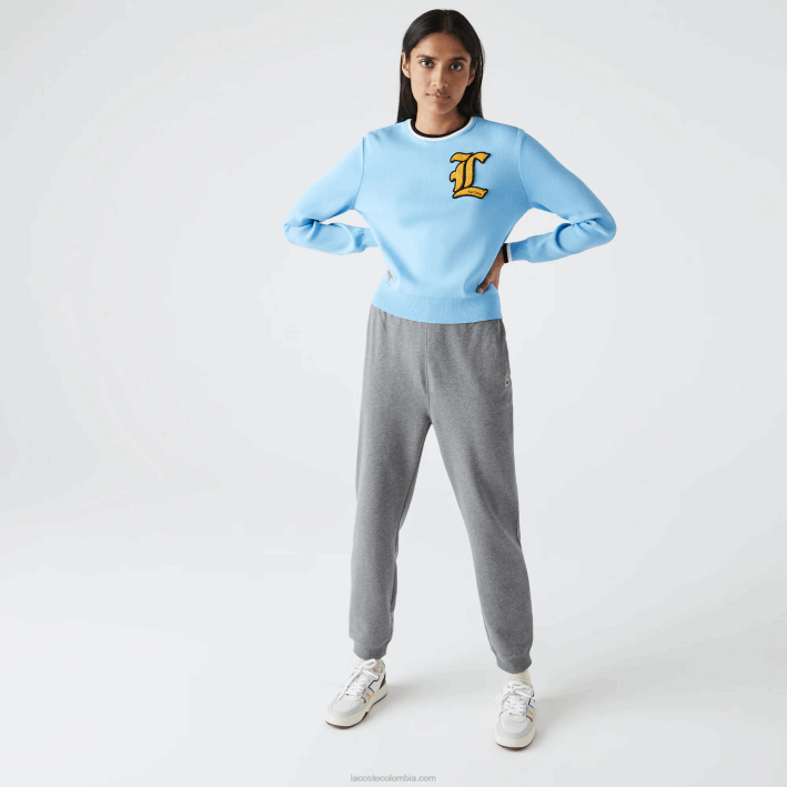 hombres Lacoste 6F241208 lomo gris 1vq pantalones de chándal de felpa de algodón orgánico