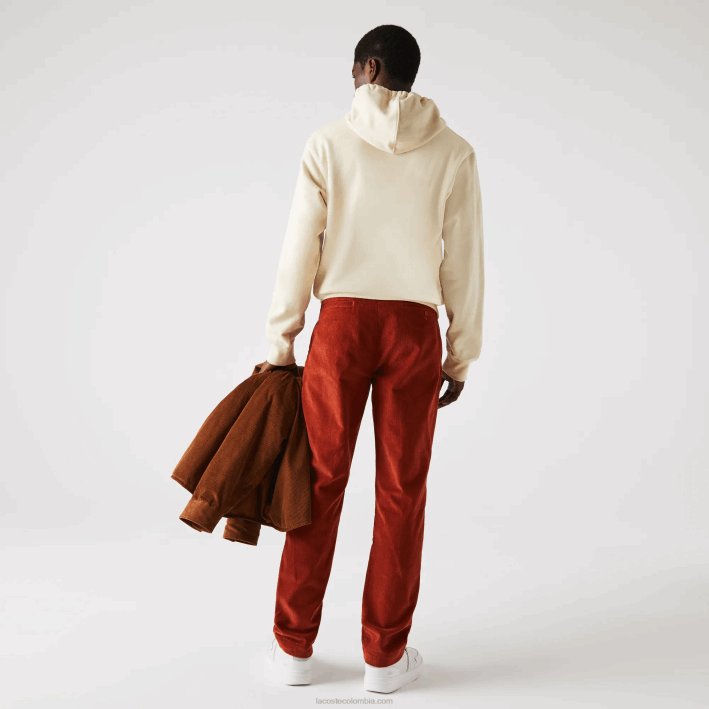 hombres Lacoste 6F241643 marrón ql2 pantalones rectos de pana