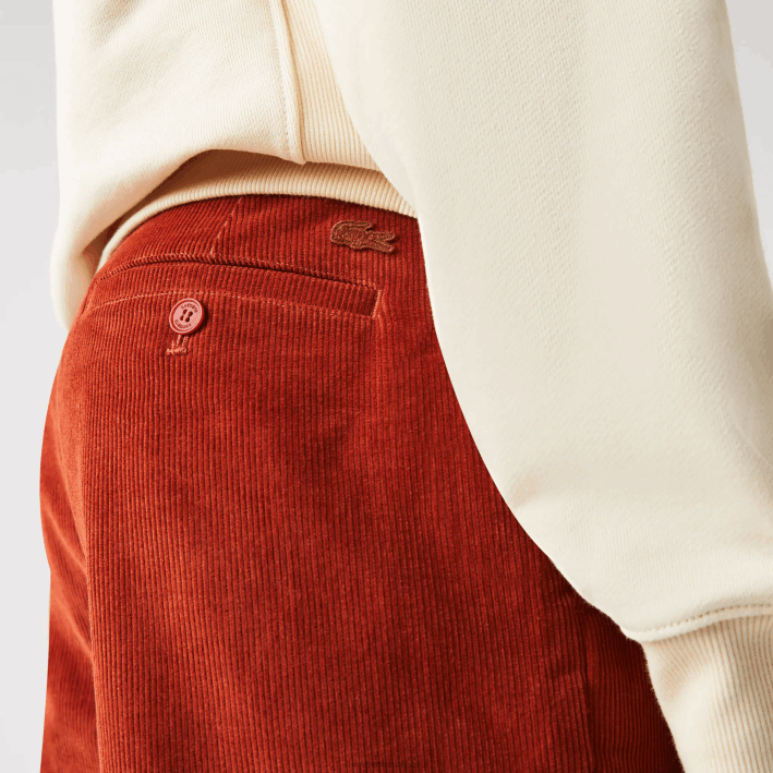 hombres Lacoste 6F241643 marrón ql2 pantalones rectos de pana