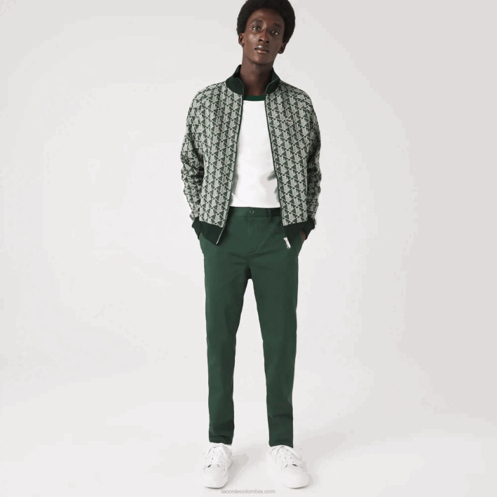 hombres Lacoste 6F241655 verde 5hx Nuevos pantalones clásicos de algodón elástico slim fit hombres Lacoste 6F241655 verde 5hx Nuevos pantalones clásicos de algodón elástico slim fit