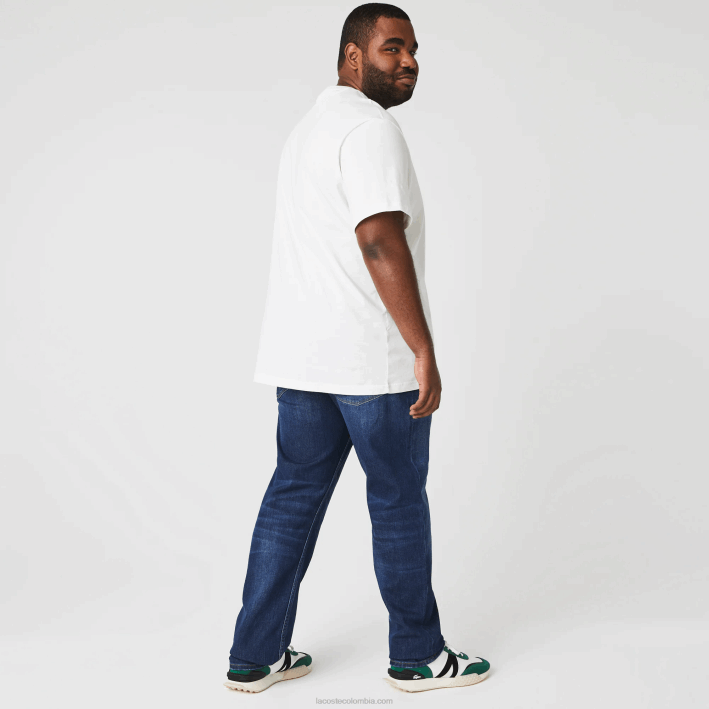 hombres Lacoste 6F24419 azul mk9 pantalones de mezclilla de algodón elástico slim fit