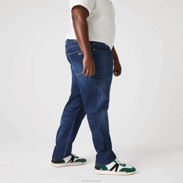 hombres Lacoste 6F24419 azul mk9 pantalones de mezclilla de algodón elástico slim fit