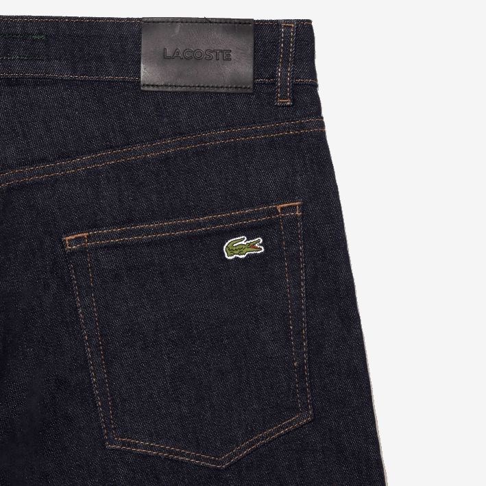 hombres Lacoste 6F24420 azul ml4 pantalones de mezclilla de algodón elástico slim fit