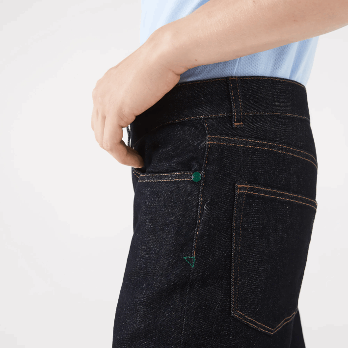 hombres Lacoste 6F24420 azul ml4 pantalones de mezclilla de algodón elástico slim fit