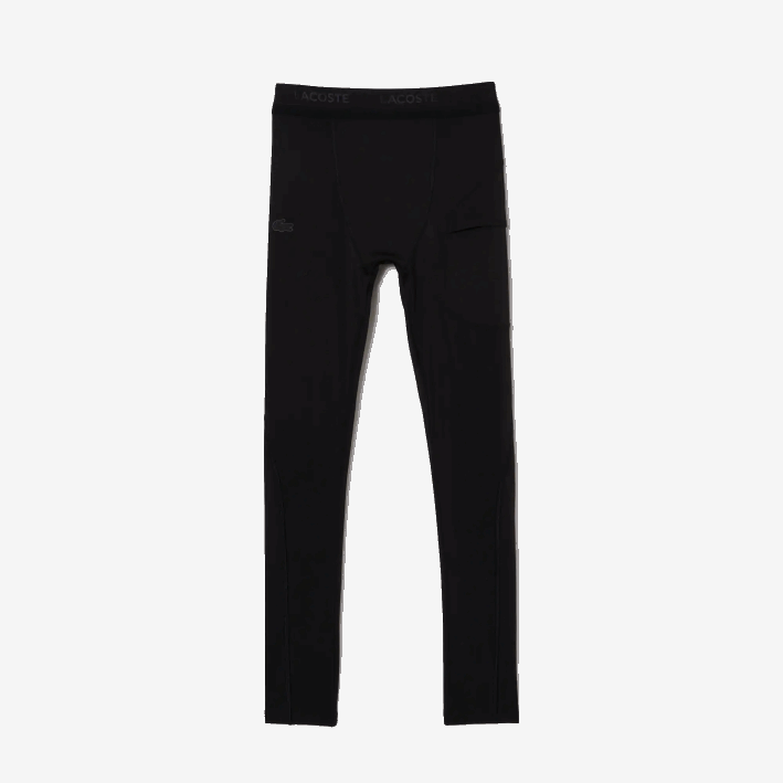 hombres Lacoste 6F24509 negro 031 leggins deportivos de poliéster reciclado