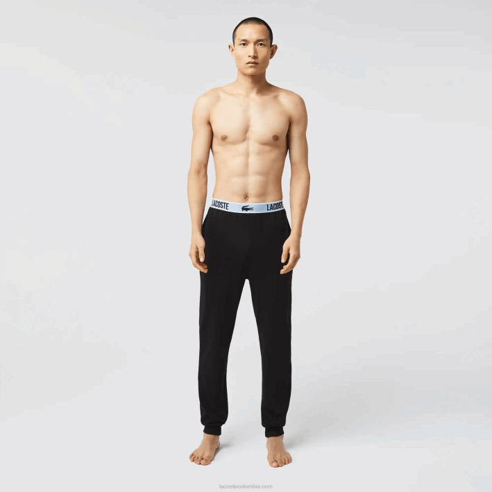 hombres Lacoste 6F241523 negro 031 pantalones de pijama con estampado de cocodrilo en la cintura hombres Lacoste 6F241523 negro 031 pantalones de pijama con estampado de cocodrilo en la cintura