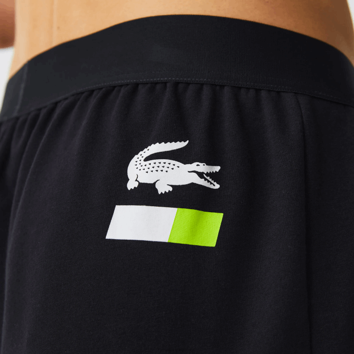 hombres Lacoste 6F241566 gris oscuro blanco amarillo p44 pantalones de pijama oversize con logo