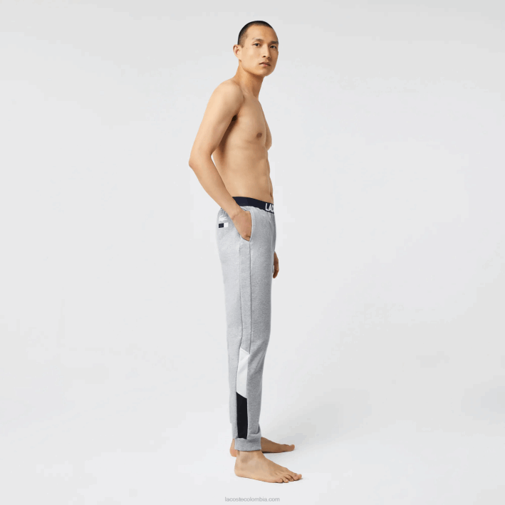 hombres Lacoste 6F241567 gris chino blanco azul marino tya pantalones de pijama oversize con logo hombres Lacoste 6F241567 gris chino blanco azul marino tya pantalones de pijama oversize con logo