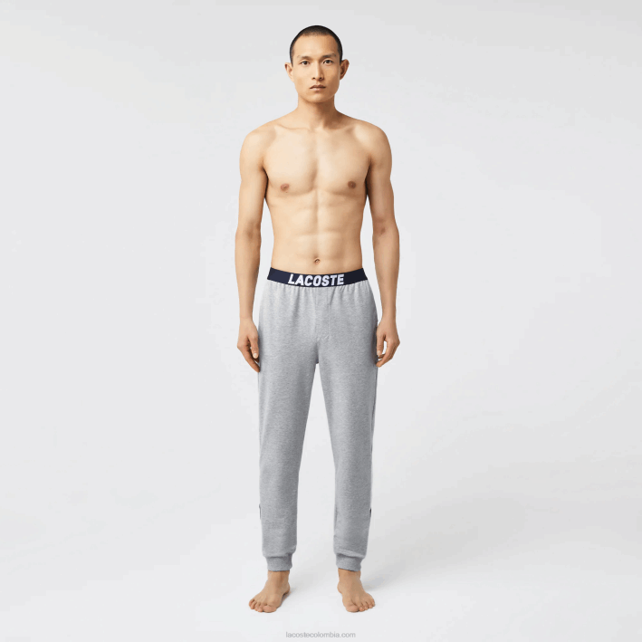 hombres Lacoste 6F241567 gris chino blanco azul marino tya pantalones de pijama oversize con logo