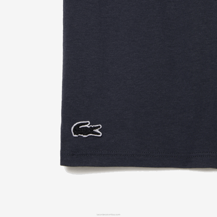 hombres Lacoste 6F241622 azul caqui verde gris oscuro 8z0 pijama corto de terciopelo con logo