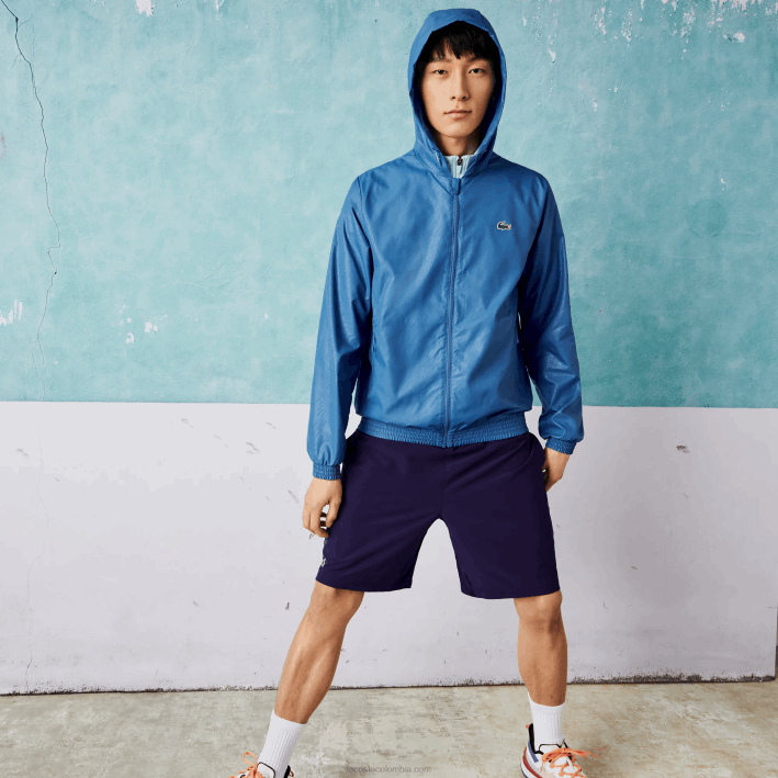 hombres Lacoste 6F241298 azul blanco q6t rompevientos sport novak djokovic repelente al agua