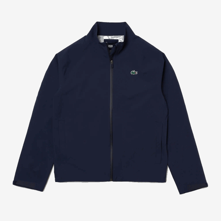 hombres Lacoste 6F24394 azul marino 423 cortavientos impermeable con cierre de cremallera de golf