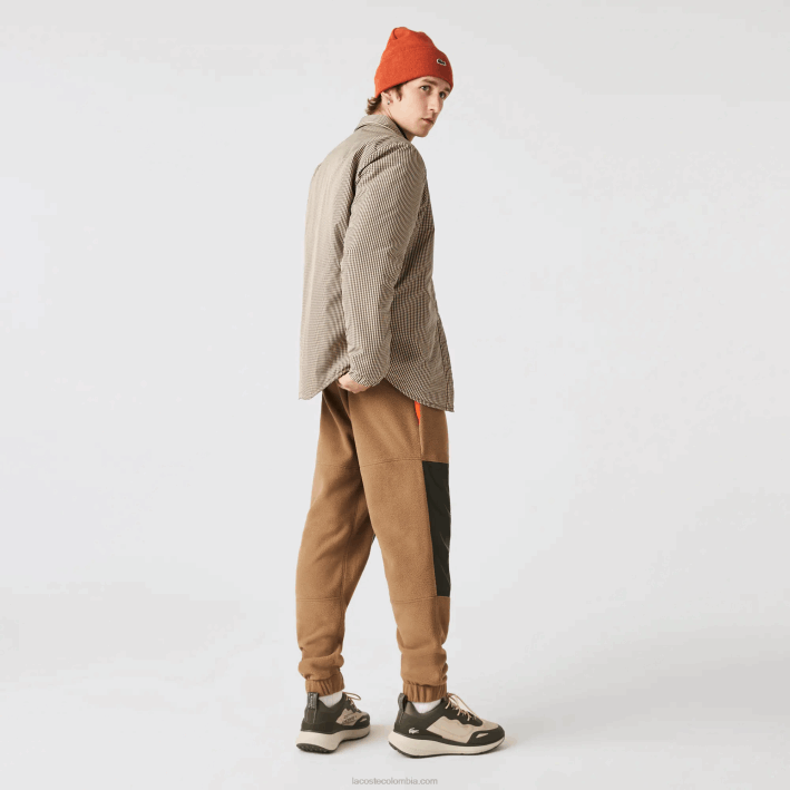 hombres Lacoste 6F241549 beige marino caqui verde 87e sobrecamisa repelente al agua con estampado de cuadros