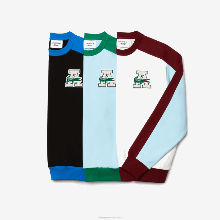 hombres6F241183 blanco burdeos nfb sudadera lacoste x wake ny de algodón con diseño colour block