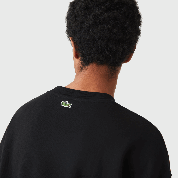 hombres Lacoste 6F241010 negro 031 sudadera holgada con monograma de la marca