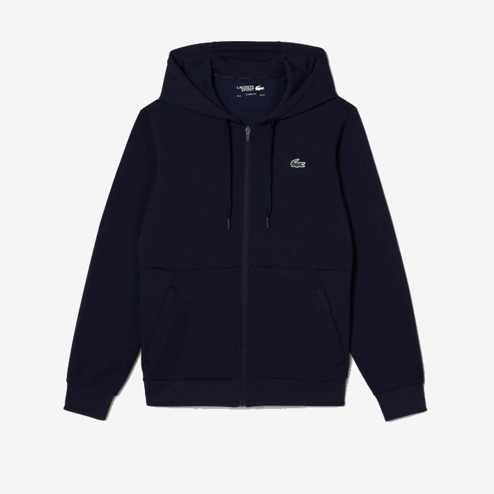 hombres Lacoste 6F241019 azul marino 423 sudadera con capucha y paneles de malla deportiva