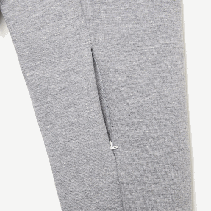 hombres Lacoste 6F241022 lomo gris cca sudadera con cremallera y cuello alto en mezcla de algodón