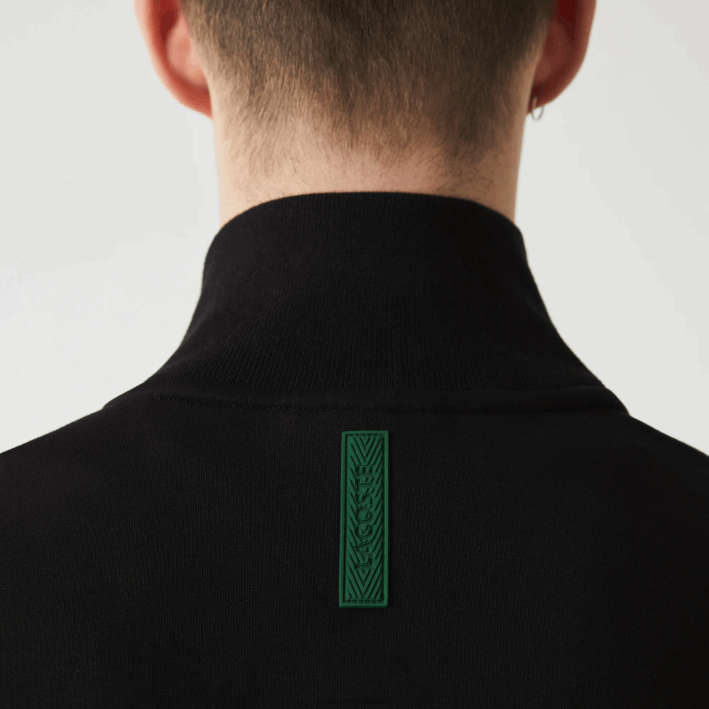 hombres Lacoste 6F241023 negro 031 sudadera con cremallera y cuello alto en mezcla de algodón