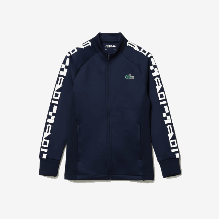 hombres Lacoste 6F241051 azul marino 166 sudadera sport estampada con cremallera
