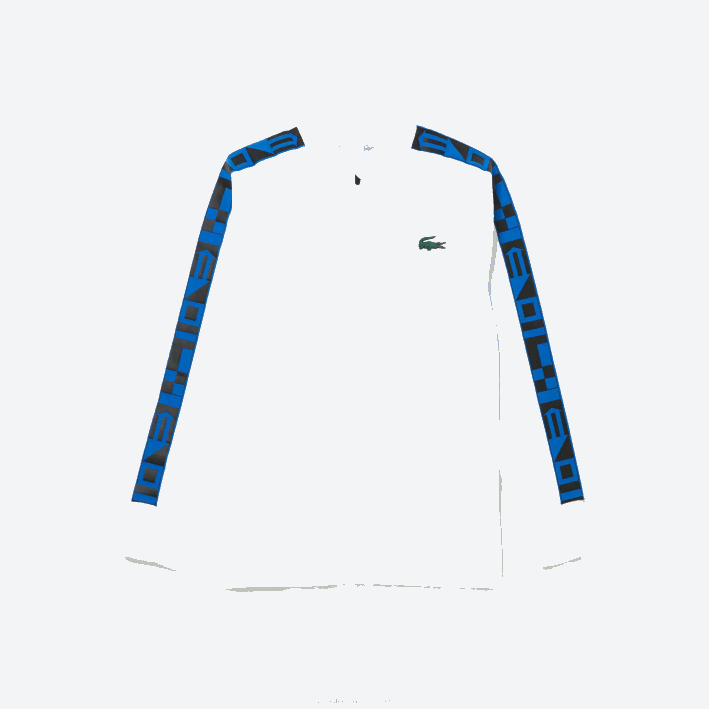 hombres Lacoste 6F241052 blanco 001 sudadera sport estampada con cremallera