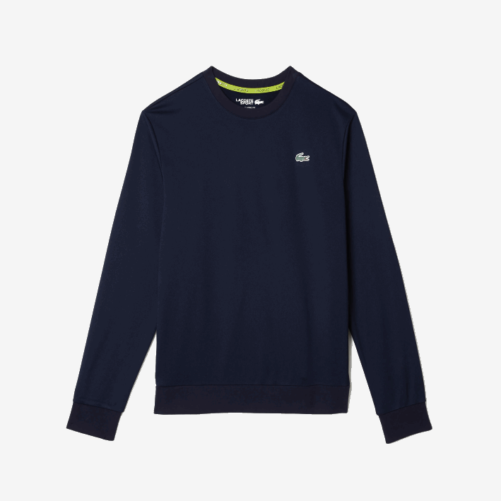 hombres Lacoste 6F241055 azul marino 166 sudadera de tenis con estampado deportivo