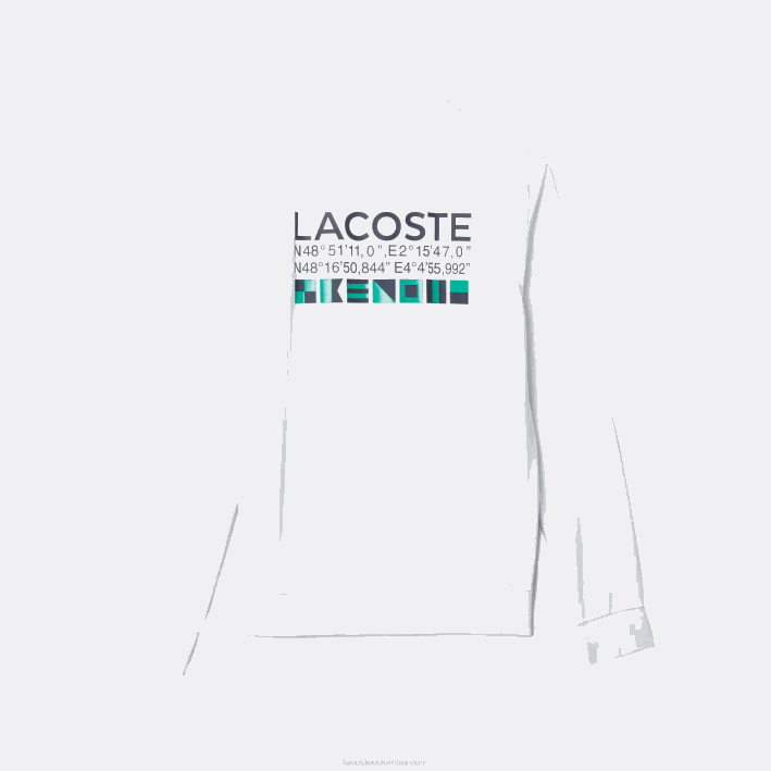 hombres Lacoste 6F241056 blanco 001 sudadera de tenis con estampado deportivo