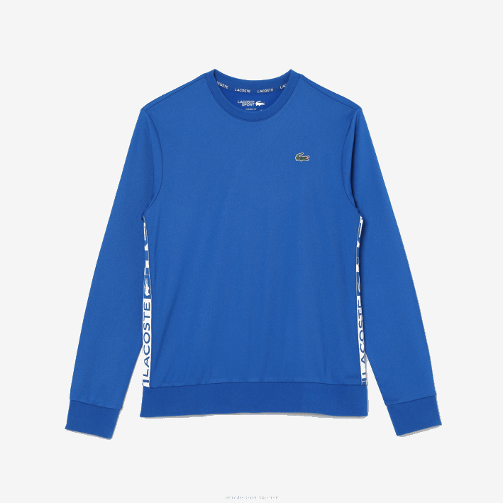 hombres Lacoste 6F241057 azul k1q sudadera de tenis con estampado deportivo