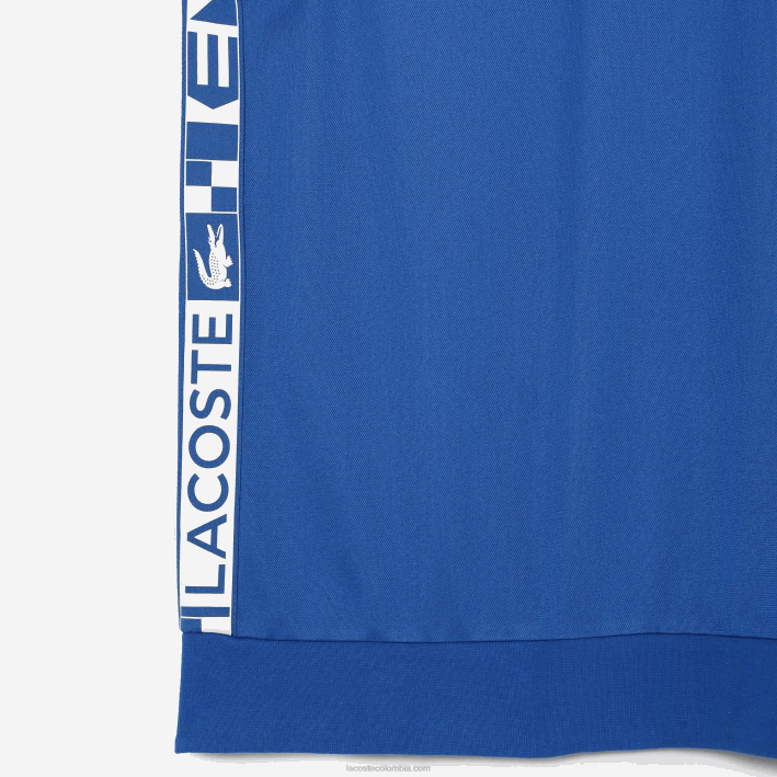 hombres Lacoste 6F241057 azul k1q sudadera de tenis con estampado deportivo