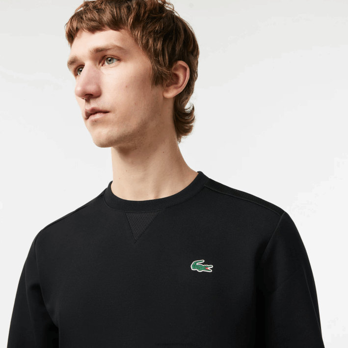 hombres Lacoste 6F241063 negro c31 sudadera con paneles de malla deportiva