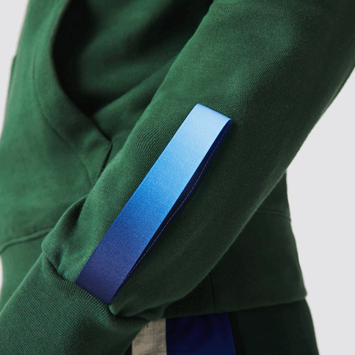 hombres Lacoste 6F241123 verde azul marino nl7 sudadera sport x theo curin de algodón orgánico