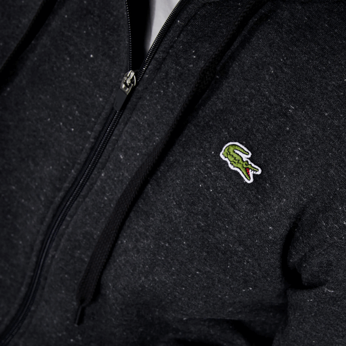 hombres Lacoste 6F241126 gris h88 sudadera con capucha deportiva ligera de dos materiales