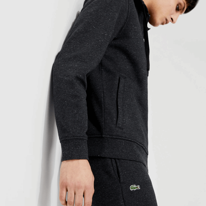 hombres Lacoste 6F241126 gris h88 sudadera con capucha deportiva ligera de dos materiales