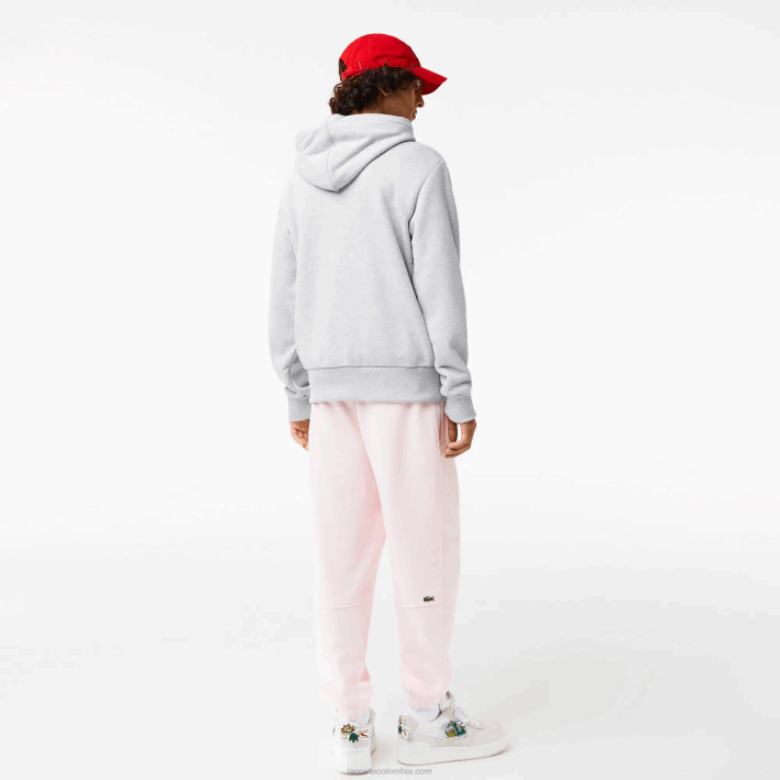 hombres Lacoste 6F241133 lomo gris cca sudadera con capucha y estampado de cómic