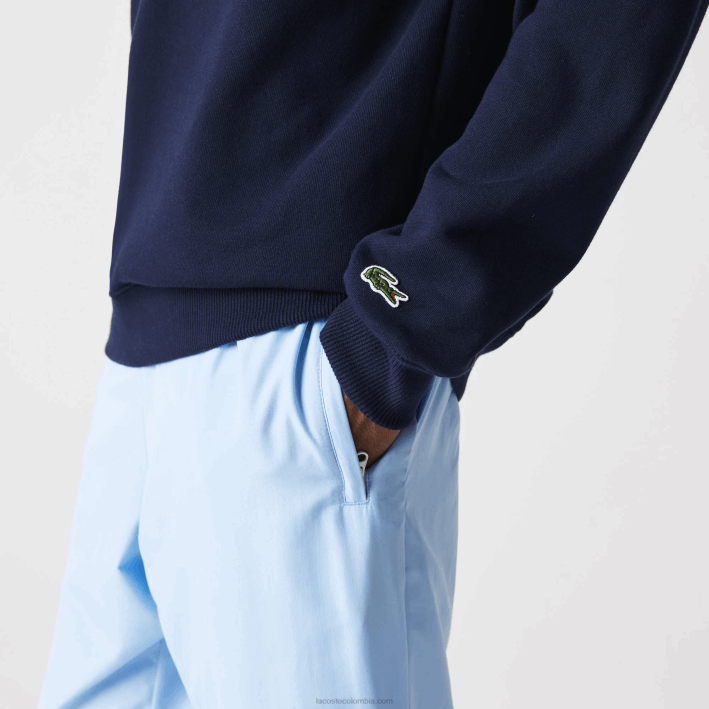 hombres Lacoste 6F241160 azul marino 166 sudadera con cuello redondo y logo
