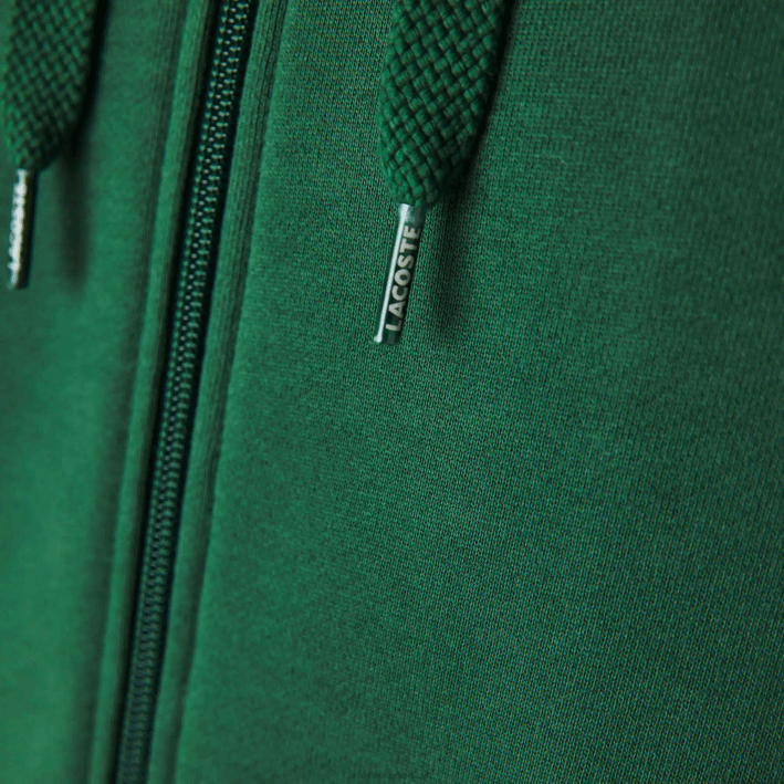 hombres Lacoste 6F241163 verde s30 sudadera con capucha deportiva ligera de dos materiales