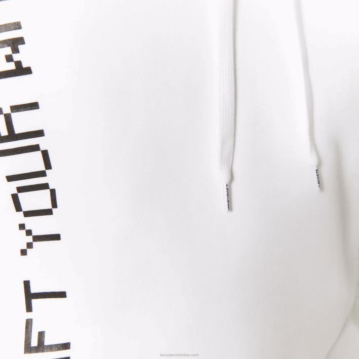 hombres Lacoste 6F241165 blanco 001 sudadera con capucha de polar holgada live x minecraft