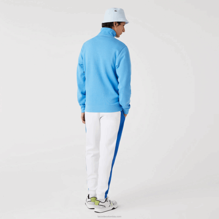hombres Lacoste 6F241184 azul 4xa sudadera con cremallera y cuello alto