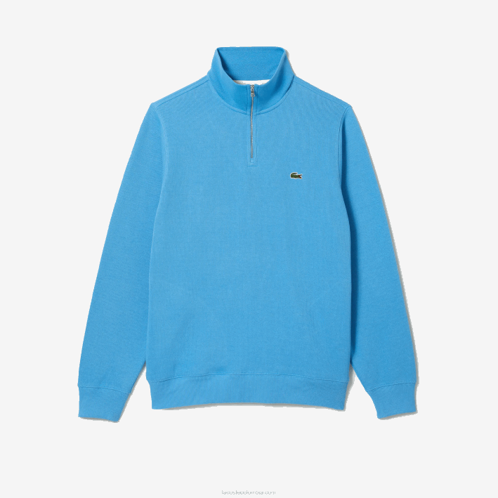 hombres Lacoste 6F241184 azul 4xa sudadera con cremallera y cuello alto