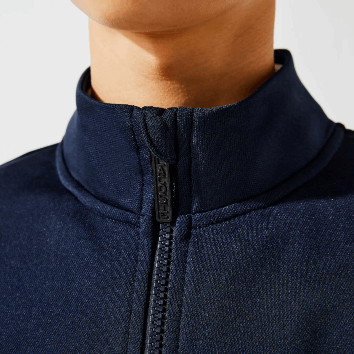 hombres Lacoste 6F241205 blanco azul marino r20 sudadera sport piqué cremallera