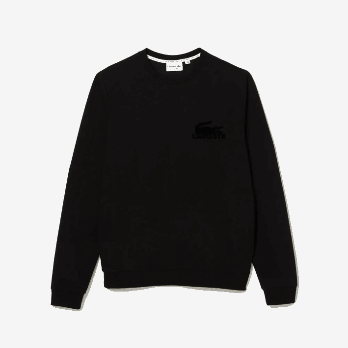 hombres Lacoste 6F241387 negro c31 sudadera de felpa de algodón