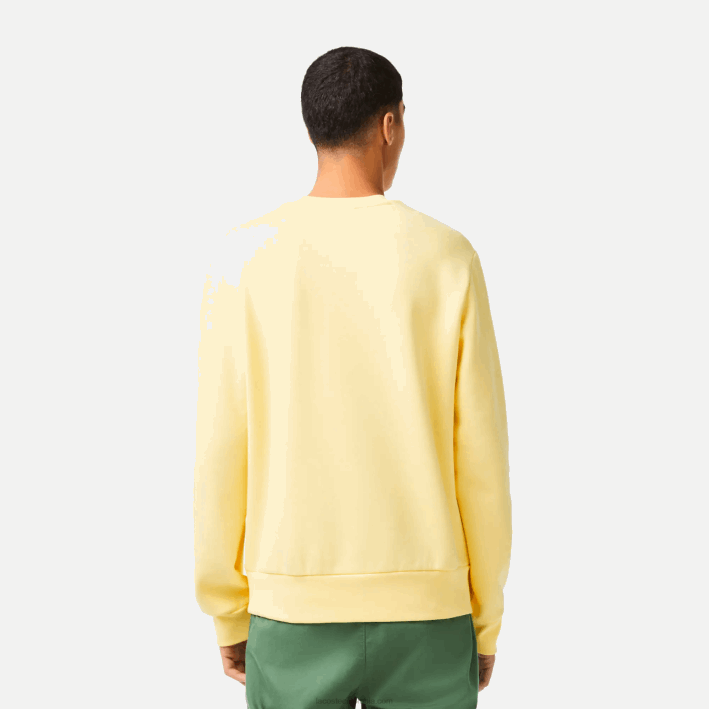 hombres Lacoste 6F24271 amarillo 107 sudadera de algodón orgánico peinado