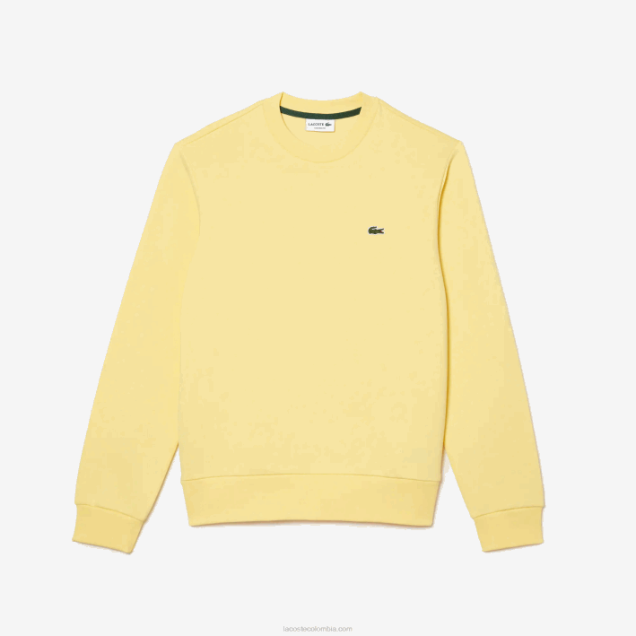 hombres Lacoste 6F24271 amarillo 107 sudadera de algodón orgánico peinado