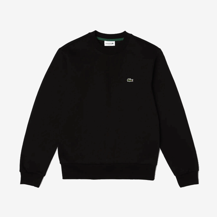 hombres Lacoste 6F24273 negro 031 sudadera de algodón orgánico peinado
