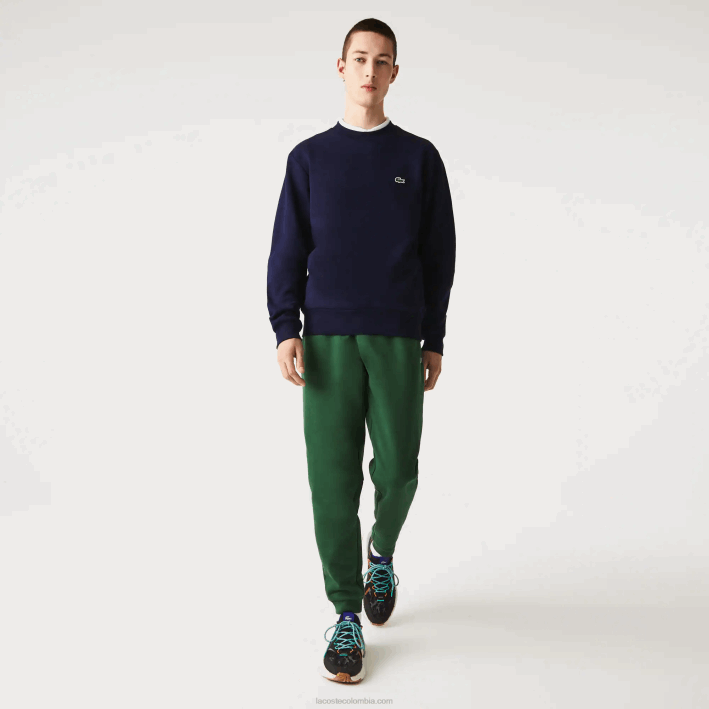 hombres Lacoste 6F24274 azul marino 166 sudadera de algodón orgánico peinado