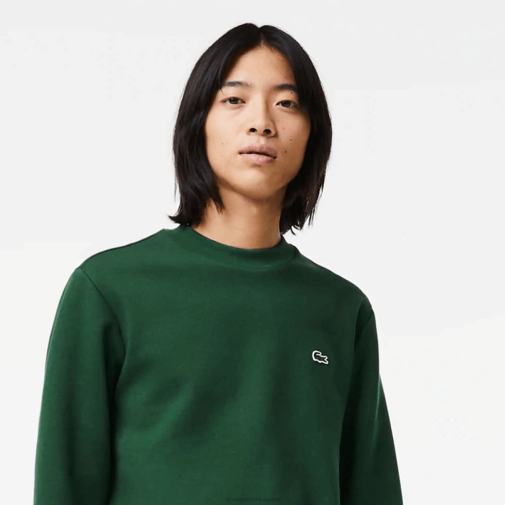 hombres Lacoste 6F24281 verde 132 sudadera de algodón orgánico peinado