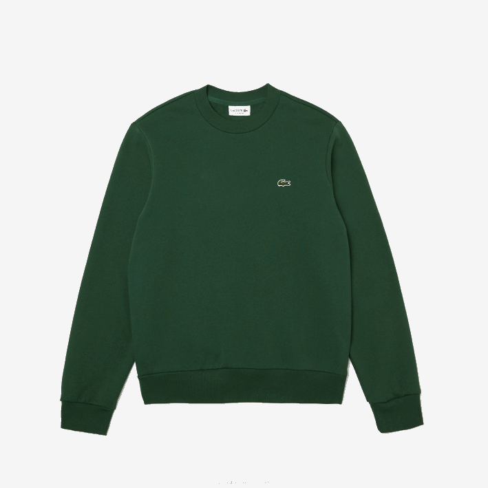 hombres Lacoste 6F24281 verde 132 sudadera de algodón orgánico peinado