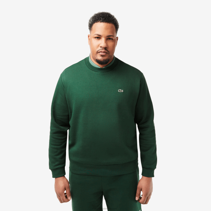 hombres Lacoste 6F24281 verde 132 sudadera de algodón orgánico peinado