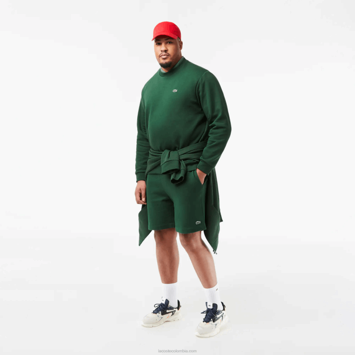 hombres Lacoste 6F24281 verde 132 sudadera de algodón orgánico peinado