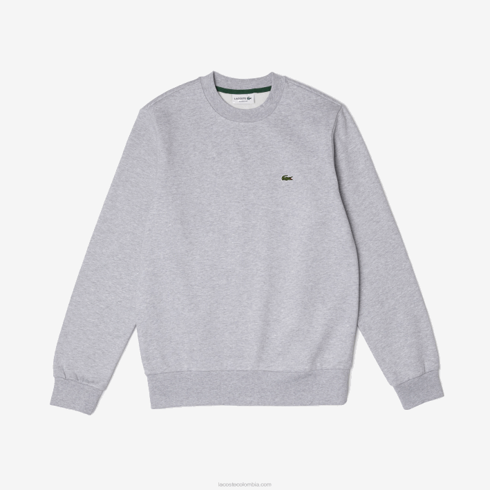 hombres Lacoste 6F24287 lomo gris cca sudadera de algodón orgánico peinado