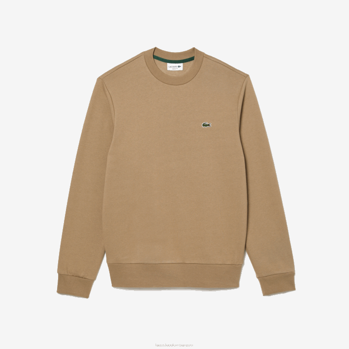 hombres Lacoste 6F24289 beige cb8 sudadera de algodón orgánico peinado